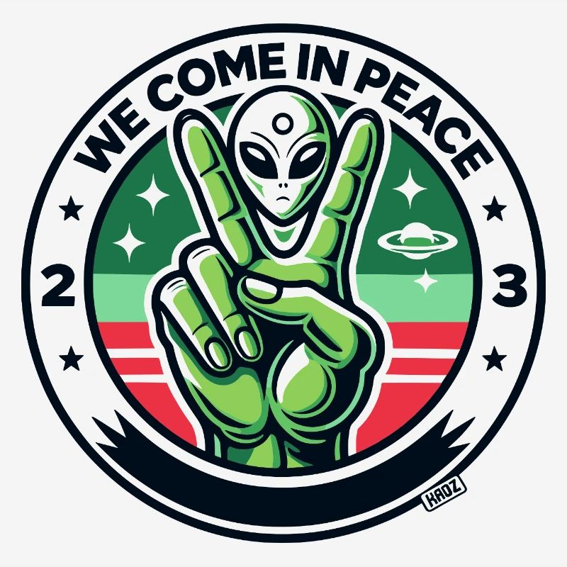 Alien Peace Badge
