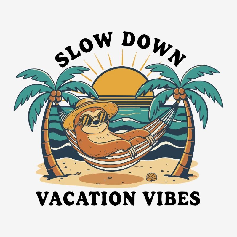 Sloth Sloth Hammock Slow Down Vacation Vibes