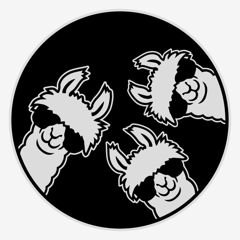 Badge de lunettes de soleil Three Llamas Cool Circle Drôle