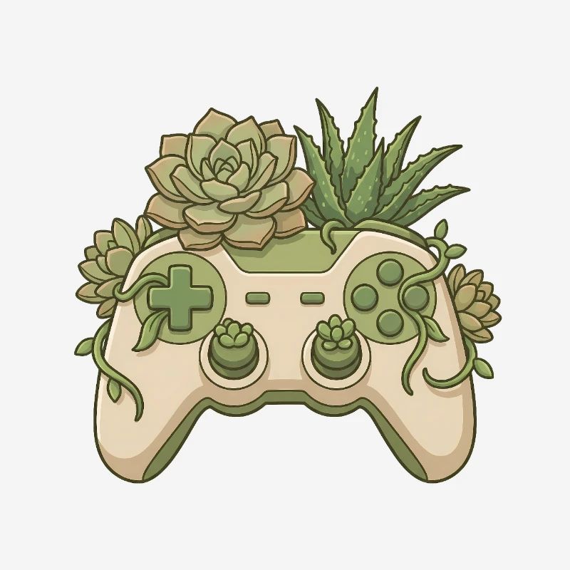 Succulent Controller - Cute Gaming Sticker