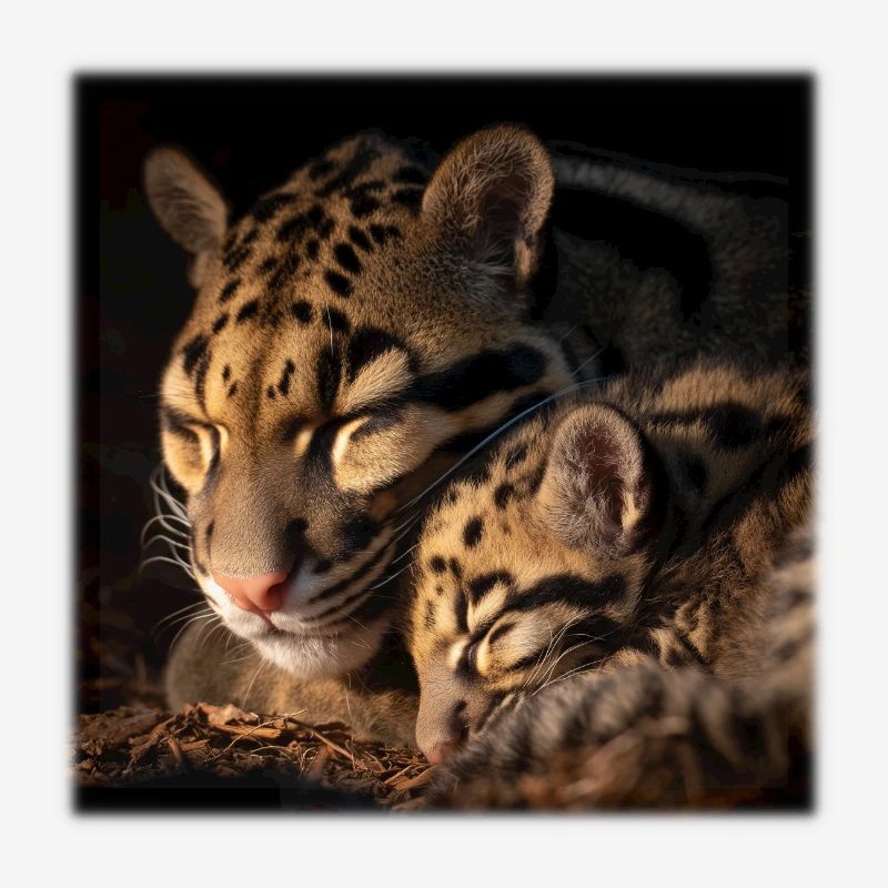 Clouded leopard with cub Loving wildcats