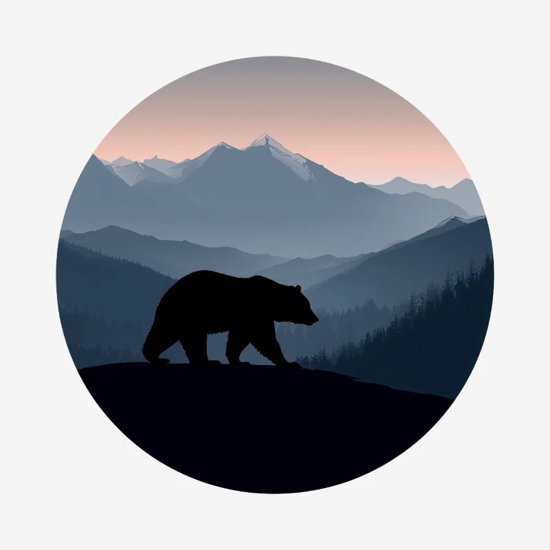 bear, bear logo, landscape