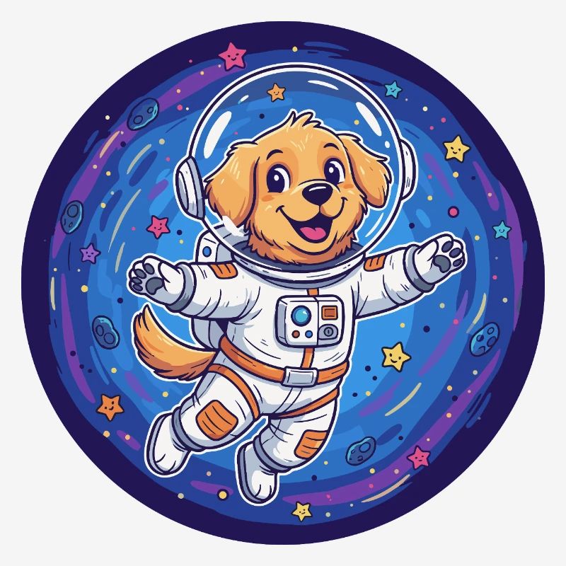 Chien de l’espace en combinaison d’astronaute