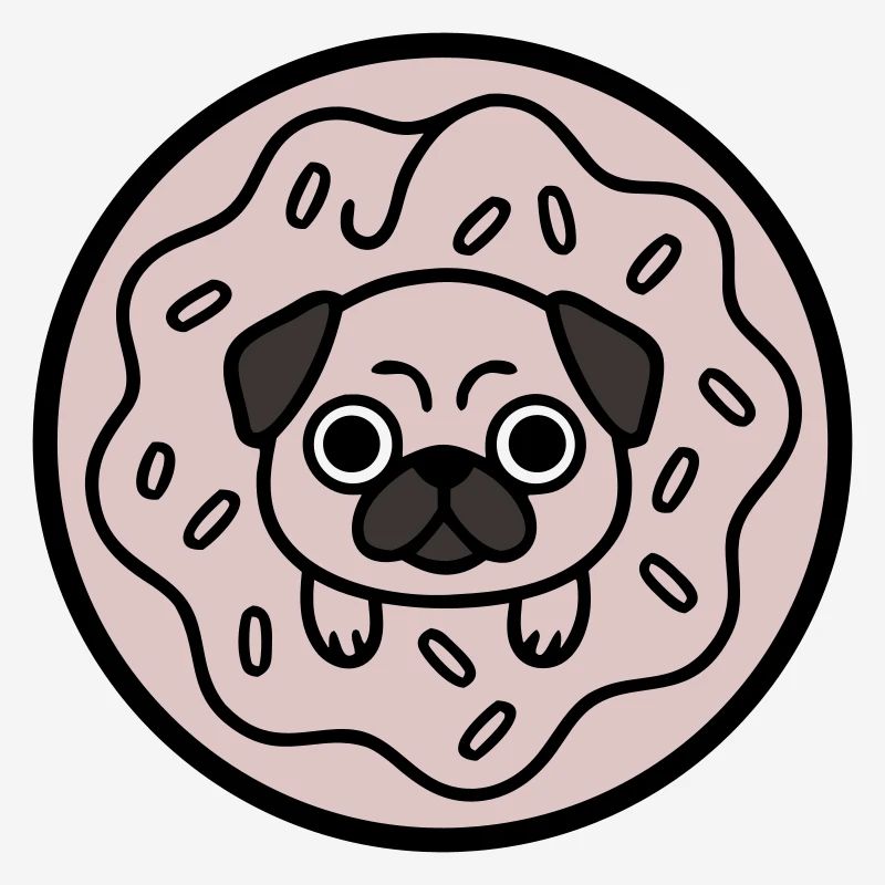 Mops Hund Donut Süßigkeiten