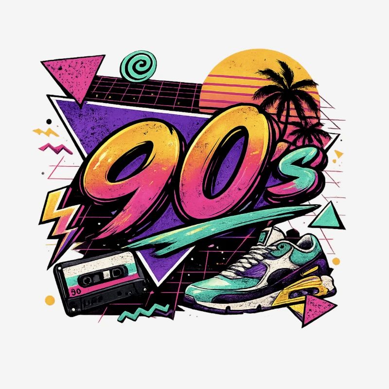 90s Neon Retro Sneaker Design