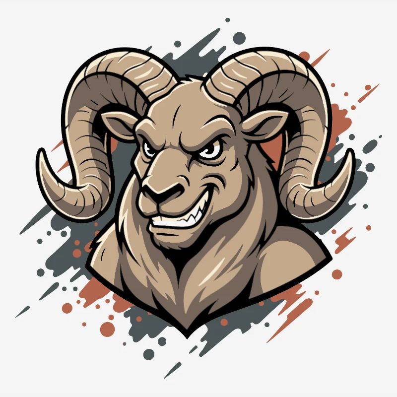 Aggressive Ram Maskot