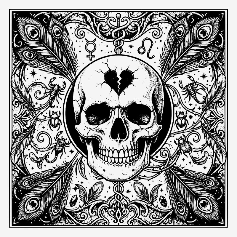 Gothic Scorpio Skull Occult Design