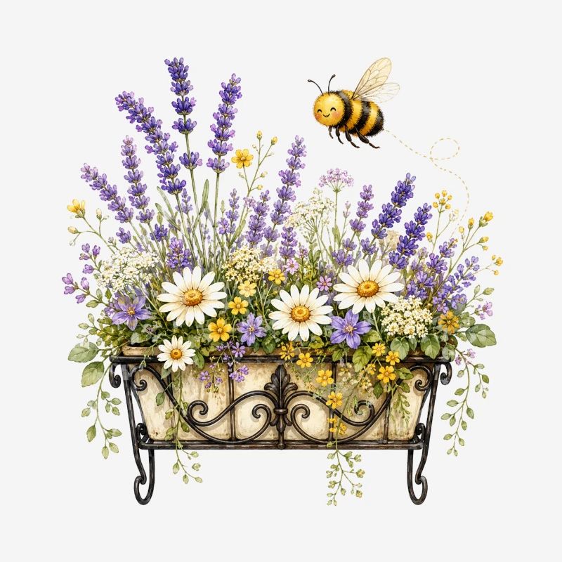 Bee-friendly flower box