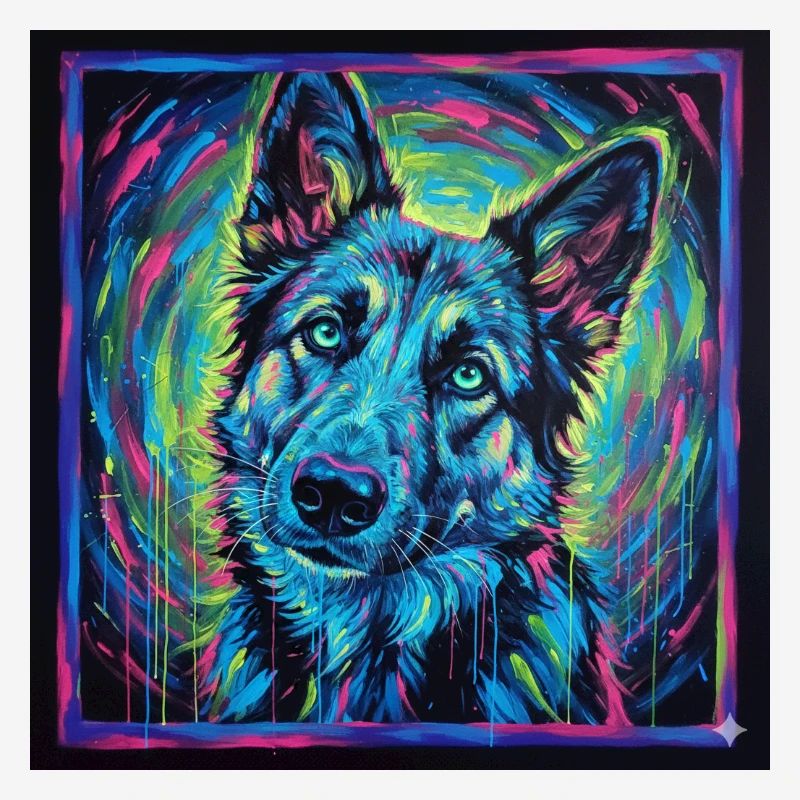 Regard de loup néon