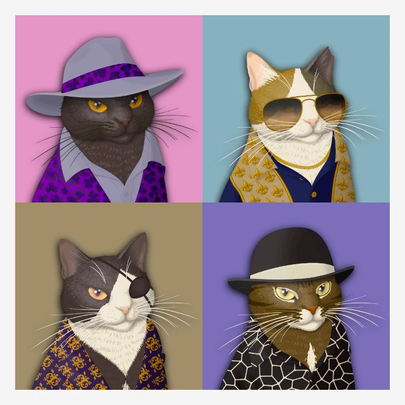Badass Cat Quartet