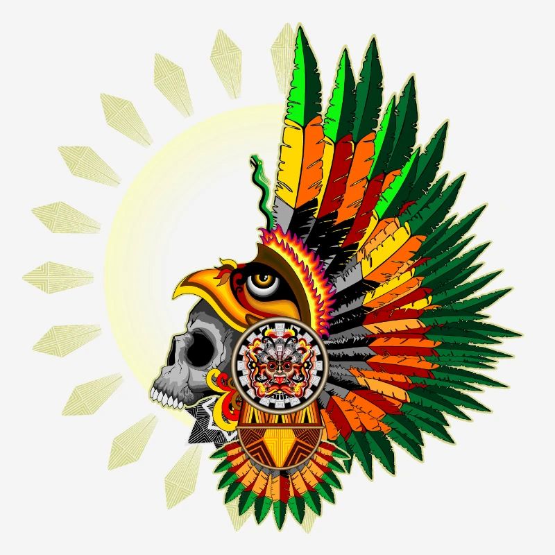 Aztec Eagle Warrior Skull