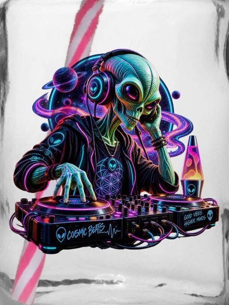 Kosmischer Alien DJ
