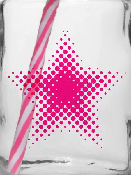 Pinke Sternen-Dot Halftone