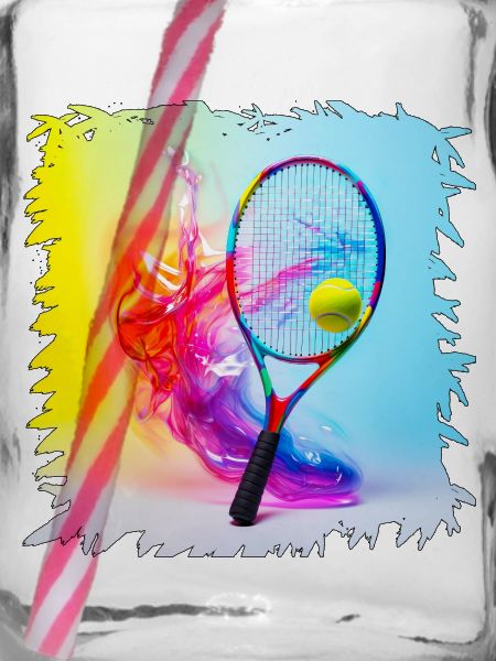 Farbenexplosion Tennisracket