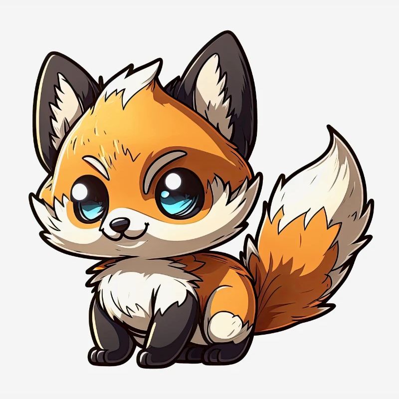 Mignon bébé renard chibi