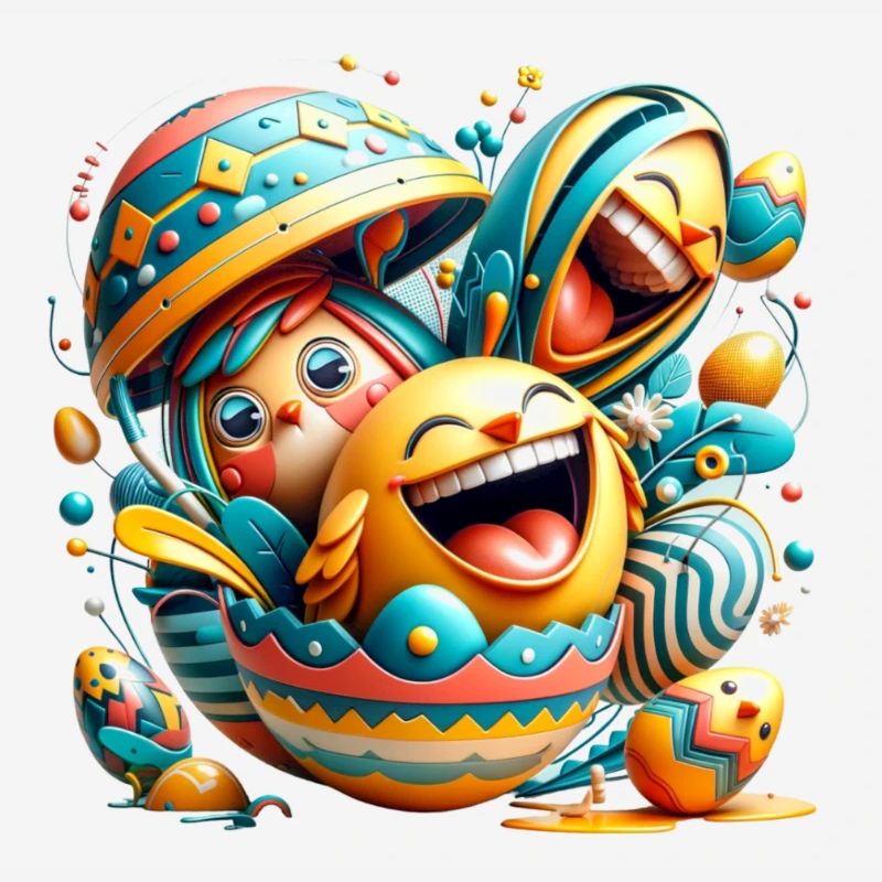 Conception graphique de Pâques dans le style Mixed Dimensions