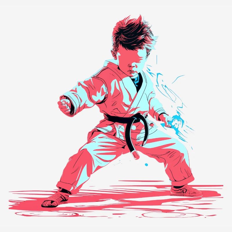 Karate Junge Synthwave