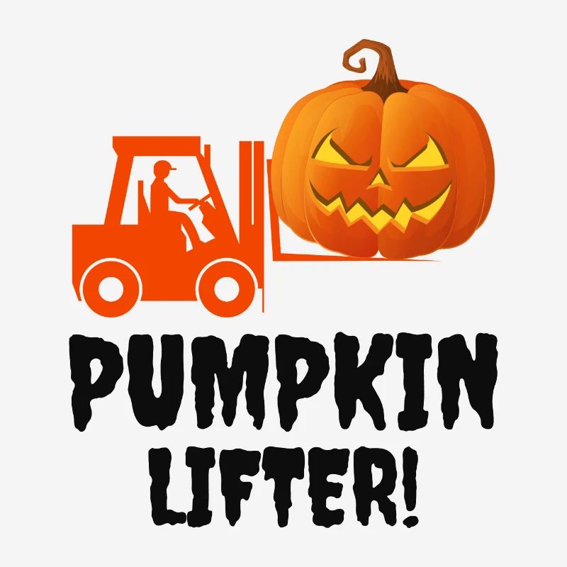 Halloween Forklift Operator Pumpkin Lifter