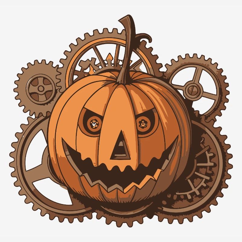 Pumpkin Steampunk Mechanical Gear