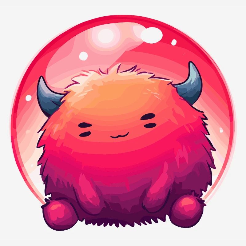 Fluffy Monster Face Gradient