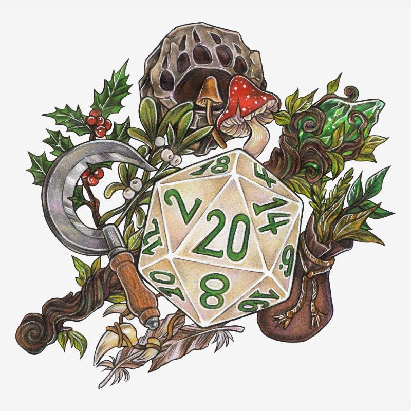 RPG Tabletop D20 Dice Gift Druid
