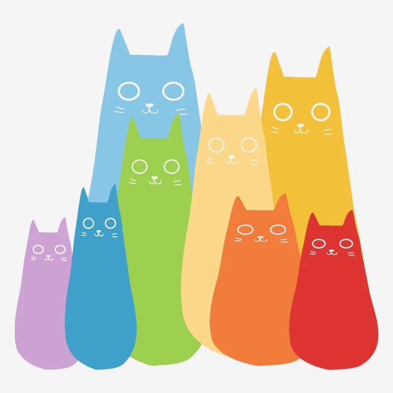Chat Coloré Arc-en-ciel