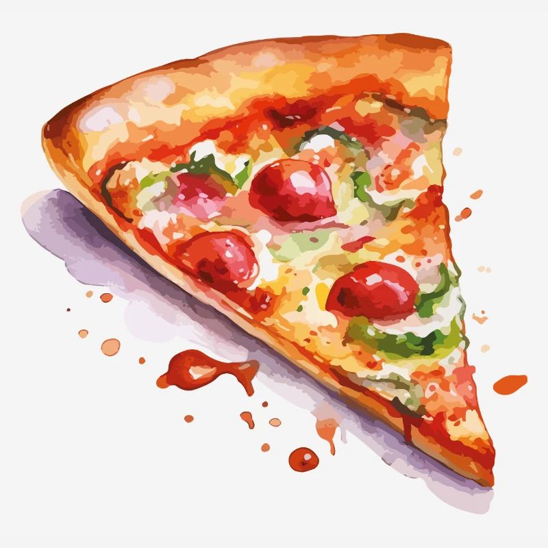 Tranche d’aquarelle pizza
