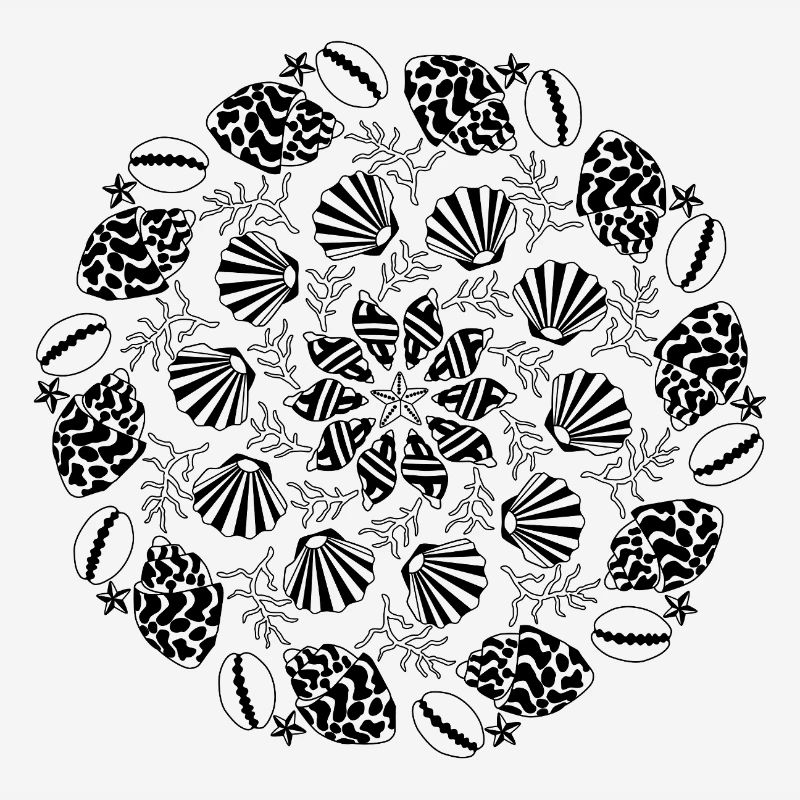 Shell Mandala noir et blanc