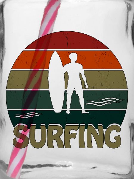 Surfing Sunset Man