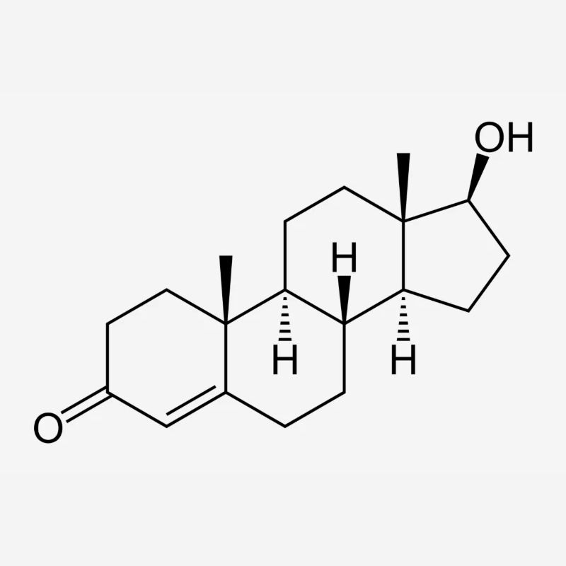 La testostérone - formule structurale chimique