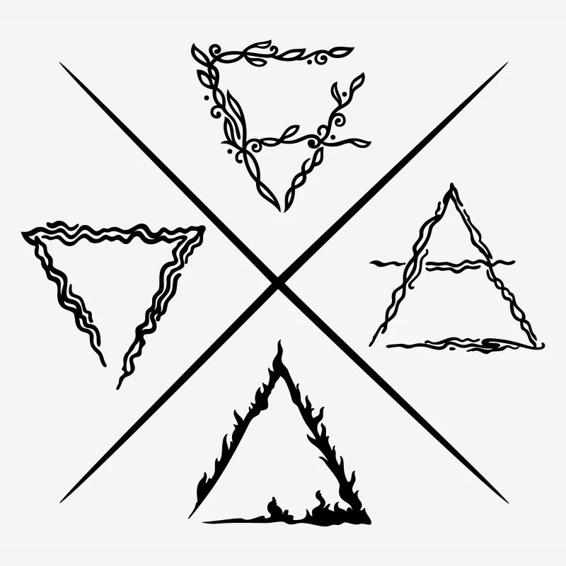 Vier Elemente Symbole