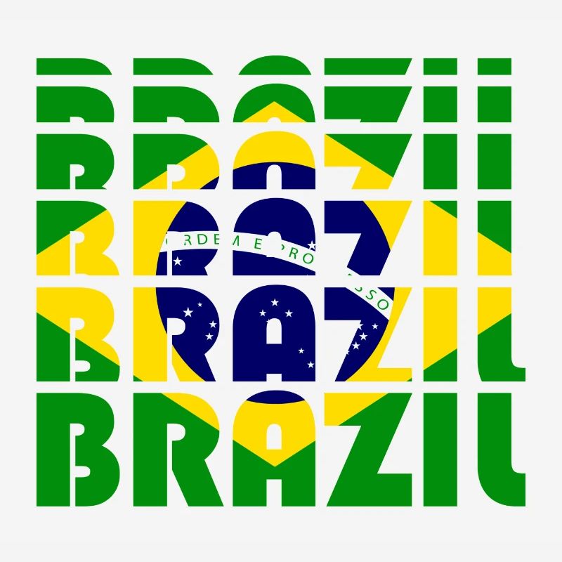 Brazil Flags Grid Pattern