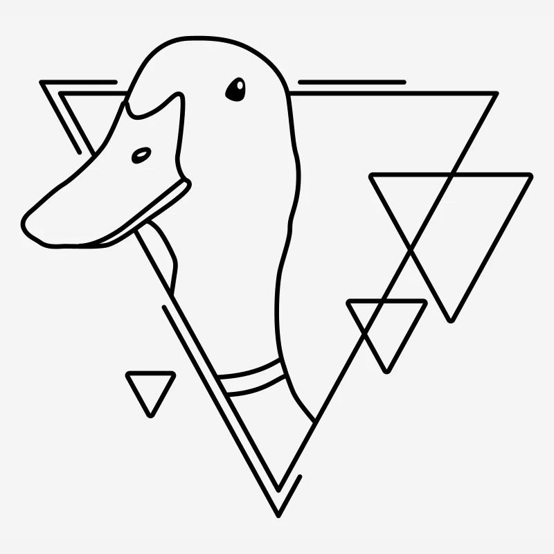 Canard en forme géométrique - Conception d’art au trait