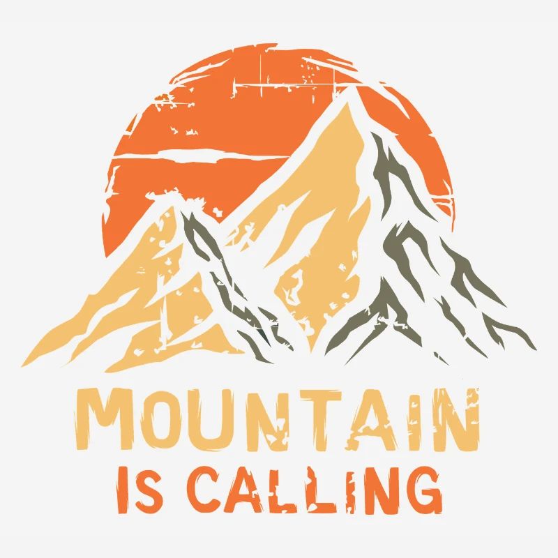 Mountain is calling - mountain hiking retro icon
