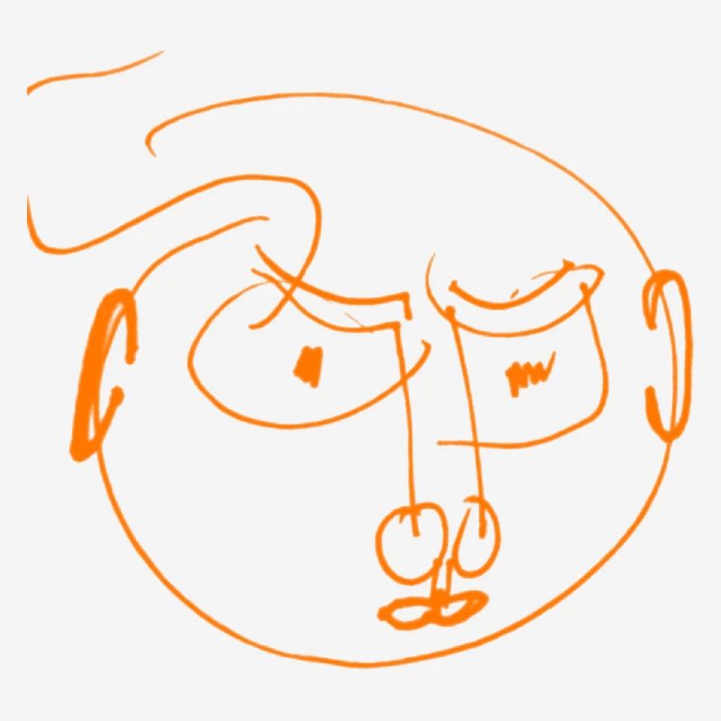 Orange dash face abstract and angry