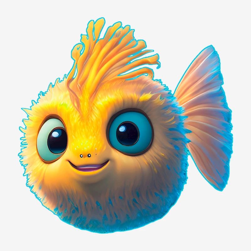 mignon bébé poisson-globe