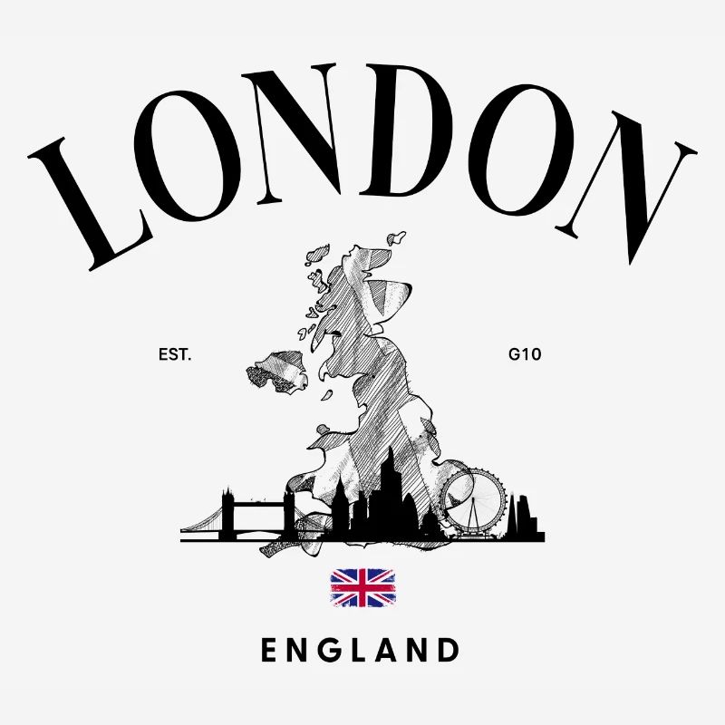 Tiny Union Jack Accent on Black