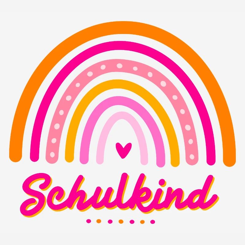 Schulkind Retro-Regenbogen Einschulung Mädchen