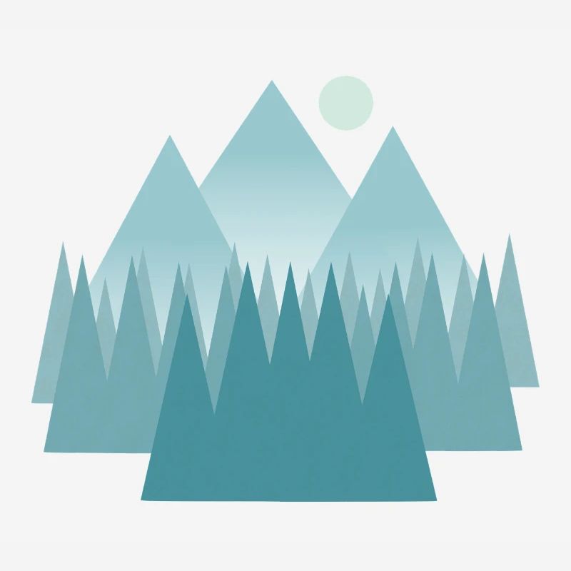 Paysage de montagne astral dans les tons bleus