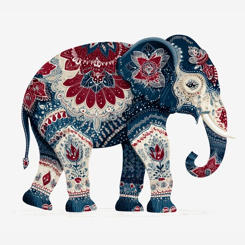 Éléphant bleu indigo