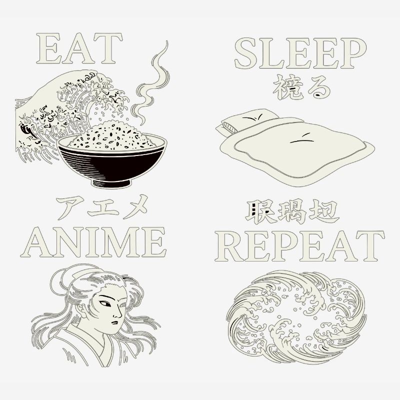 MANGER DORMIR ANIME RÉPÉTER