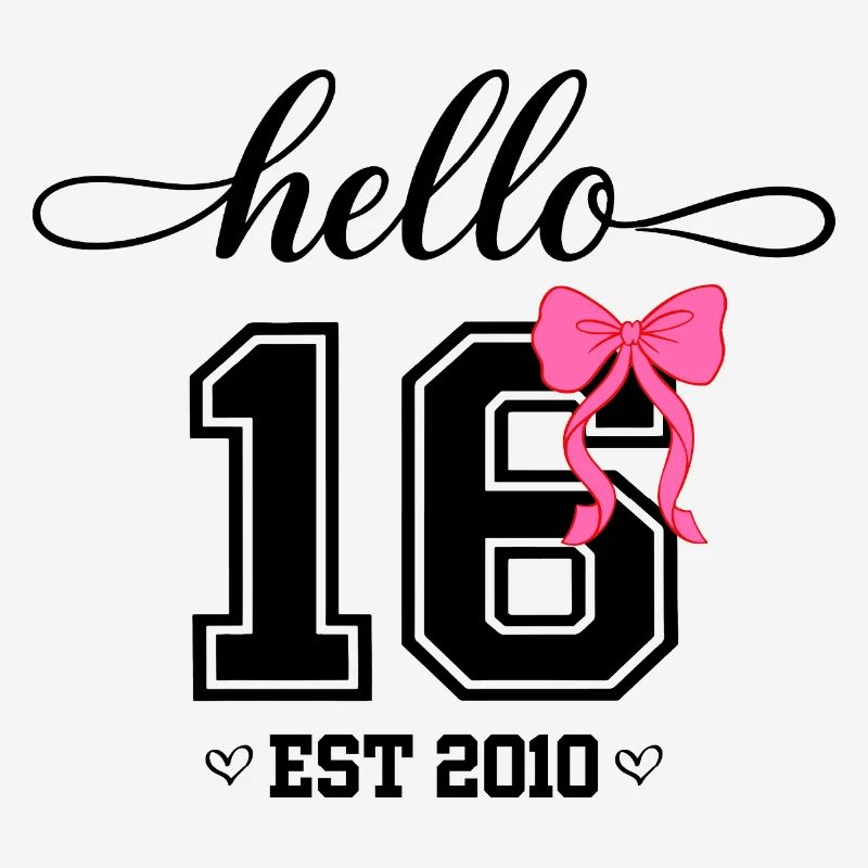 Hello 16 Est 2010 Mädchen Geburtstag Design
