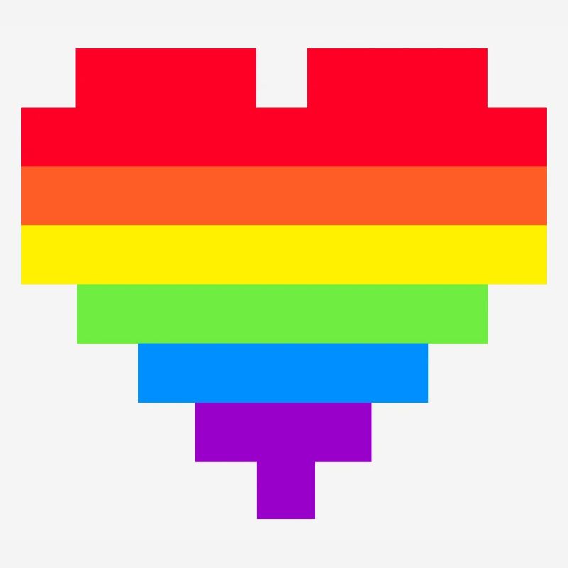Pixel Cœur Drapeau arc-en-ciel