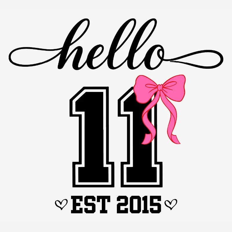 Hello 11 Est 2015 Coquette Schleife Mädchen Geburt