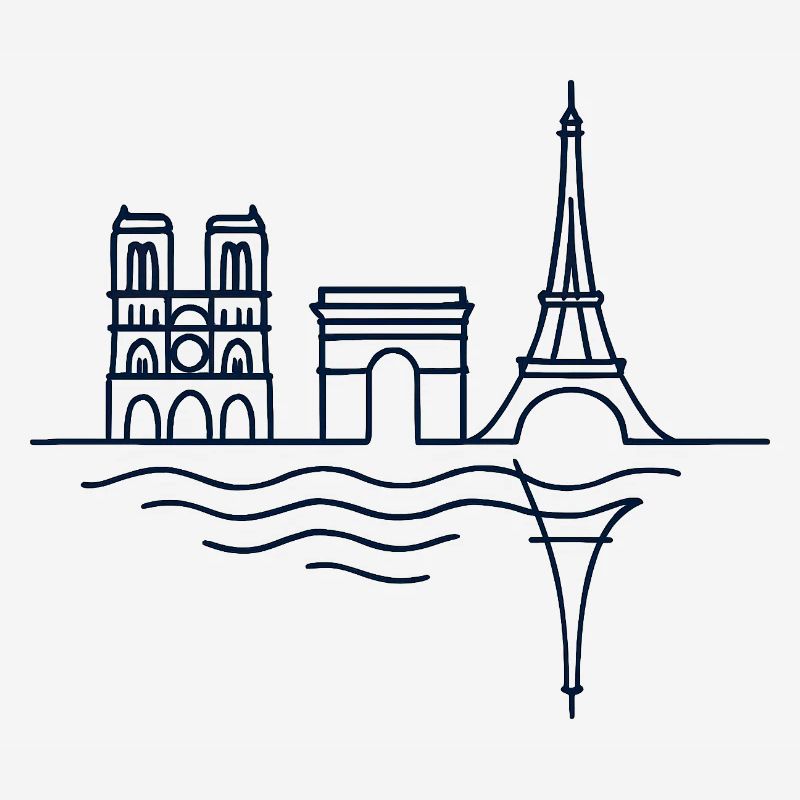 Paris Lines: Eiffel Tower and Arc de Triomphe