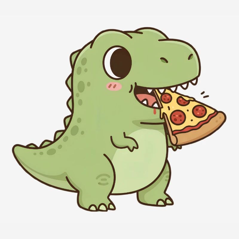 T-Rex eats pizza