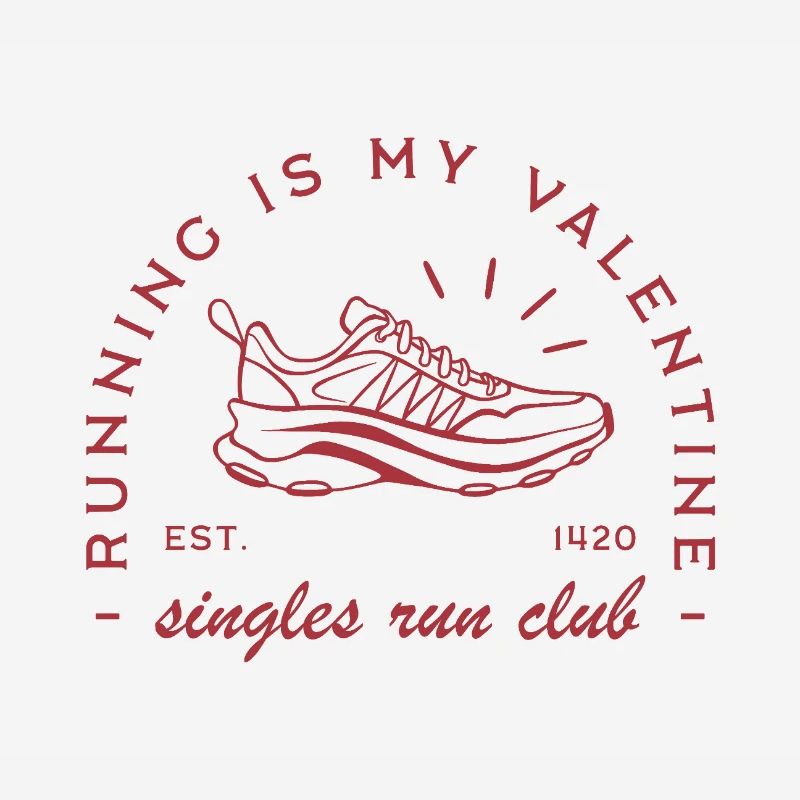 La course est mon club de course drôle pour célibataires de la Saint-Valentin