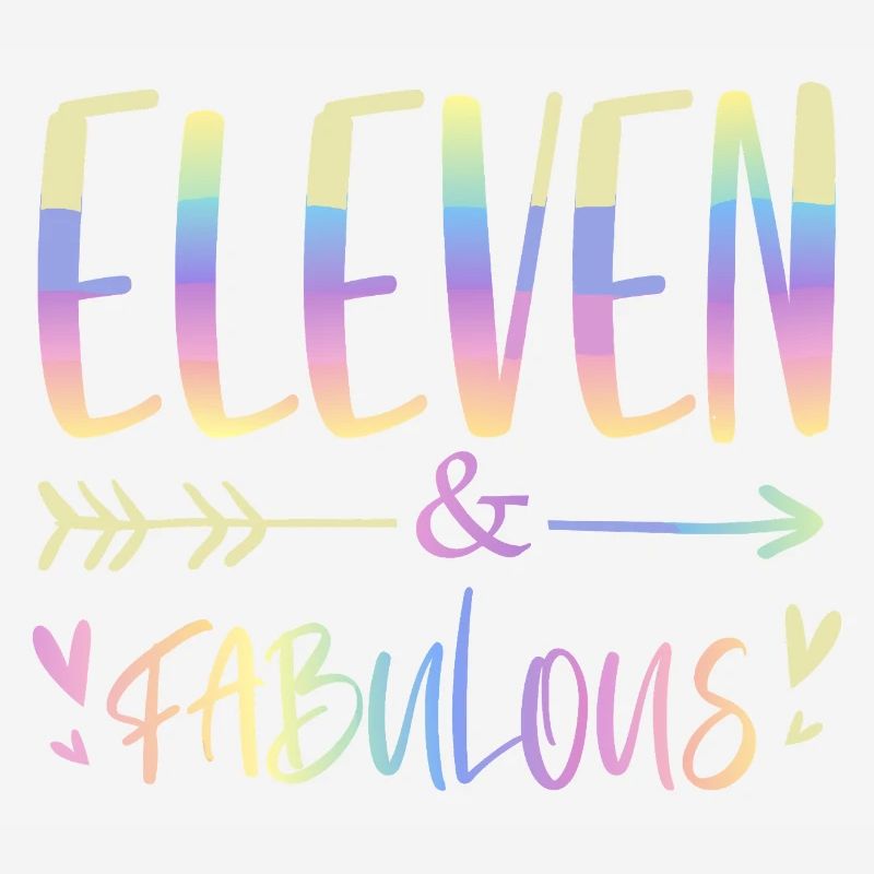Eleven & Fabulous Rainbow Script