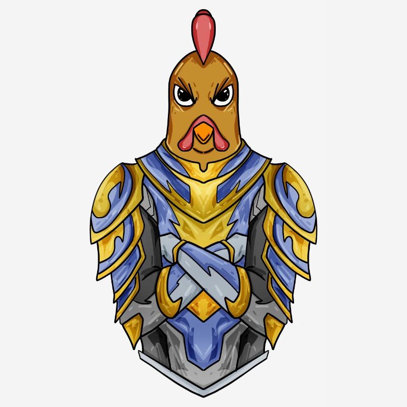 Knight Chicken avec Armor Crusader