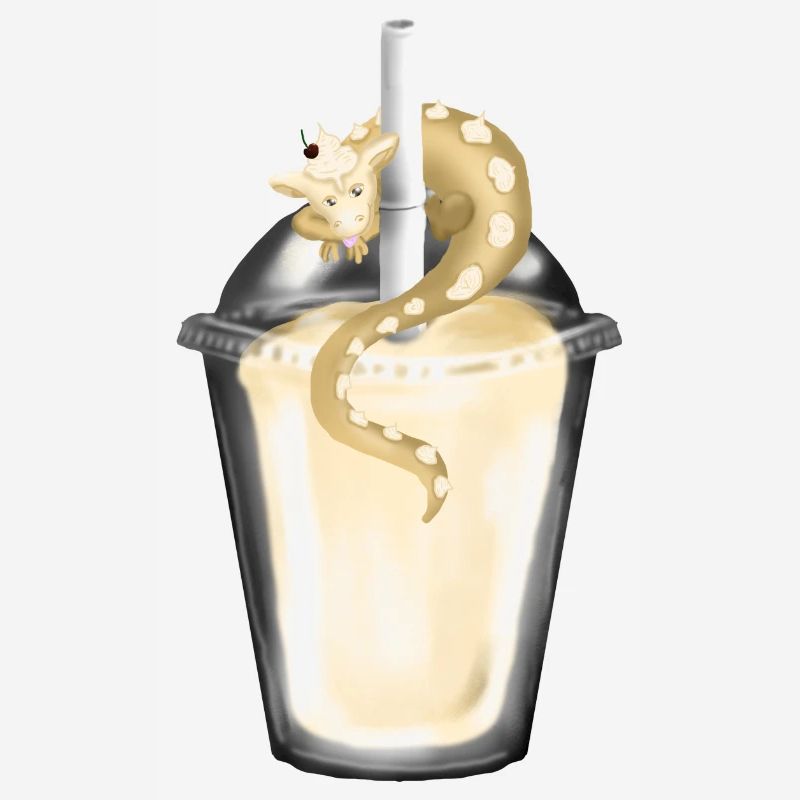 Milchshake mit Drache